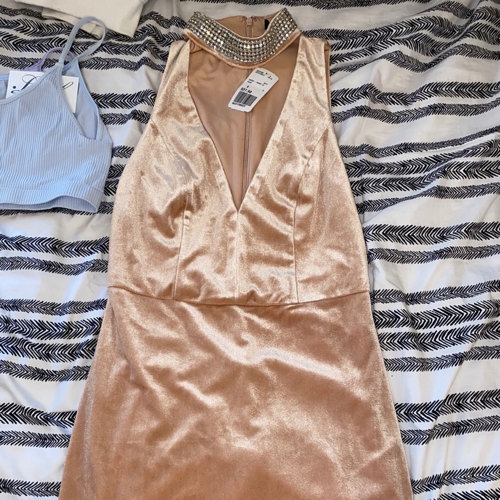 Velvet rhinestone formal dress